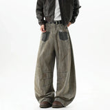 American Style Star Printing Dirty Dying Denim Jeans