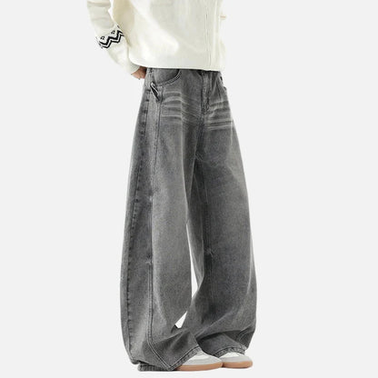 Vintage American Style Hip Hop Denim Wide Leg Jeans