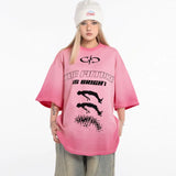Trendy Grunge Hip Hop Graphic Printed Washed T-Shirt
