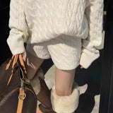 Cable Knit Sweater and Shorts Set