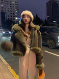 Women Classic Warm Faux Suede Zipper Leather Jacket