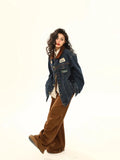Y2K American Winter Loose Denim Jacket