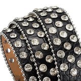 Rhinestone Leather Y2K Belt