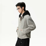Patchwork High-Quality Hooded Zipper Jacket