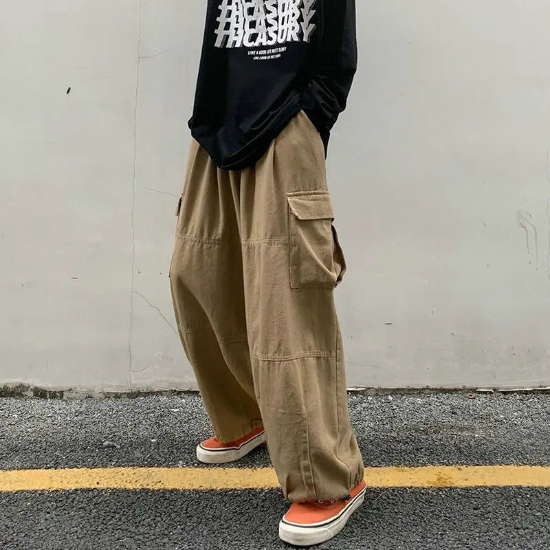 Wide-leg Baggy Cargo Pants