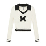 Color Clash Stripe V-Neck Sweater