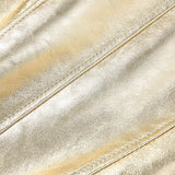 Golden Genuine Sheepskin Leather Jacket