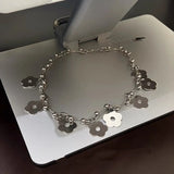 Grungy Flower Pendant Choker Necklace