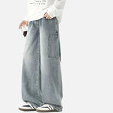 High-Quality Retro Wide Leg Denim Cargo Jeans
