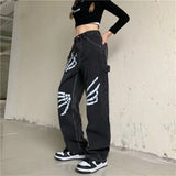 Black Streetwear Loose Wide Leg Jeans