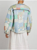 Women Vintage Floral Chic Padded Jacket