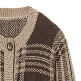 Vintage Old Money Style Checkered Knitted Cardigan