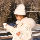 Fur Knitted Three Fold Beanie
