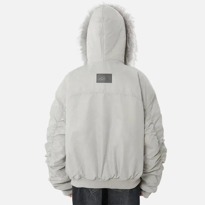 Stylish Lightweight Padded Fur Down Jacket