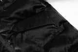 Black Loose PU Leather Puffer Jacket