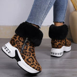 Warm Lace-Up Platform Snow Zipper Fur Boots