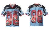 Insulated Mesh Oversized Floral Graphic Sport T-Shirt