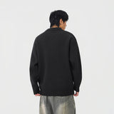 Comfortable Ribbed Knit Half Zipper Sweater