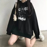 Women Sweet Velvet Thicken Loose Fit Hoodie