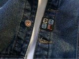 Embroidered Turn Down Collar Loose Denim Jacket