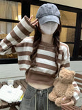 Vintage Cropped Striped Sweater