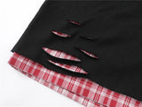 Y2K Butterfly Print Hooded Short Sleeve Ripped T-Shirt