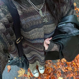 Y2K Striped Oversized Knit Sweater