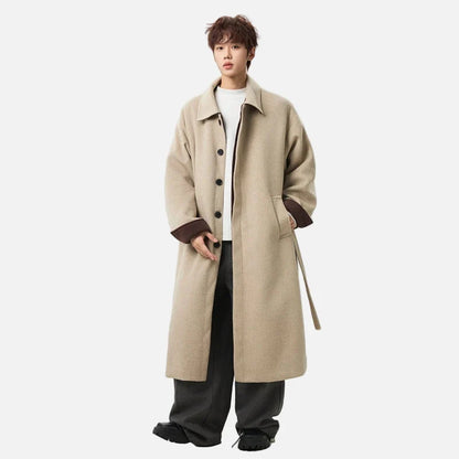 Korean Style Simple Solid Color Woolen Coat