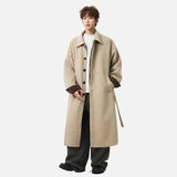 Korean Style Simple Solid Color Woolen Coat