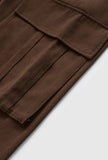 Elastic-waist Solid Cargo Pants