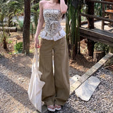 Comfortable Vintage Lace Ruffle Baggy Pants