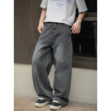 Relaxed Fit Vintage Washed Straight Jeans