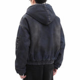Winter Thickened Furry Hooded Denim Jacket