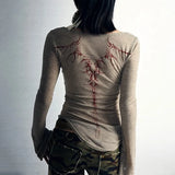 Model wearing the gray Cityscape Chic T-Shirt