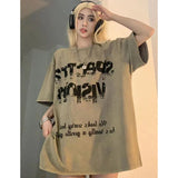 Durable Loose Vintage Letter Print Cotton T-Shirt