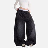 Y2K Leopard Print Sports Oversized Sweatpants