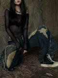 Y2k Women's Distressed Baggy Jeans