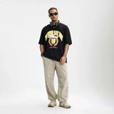 Model wearing the khaki Elastic Waist Cargo Pants