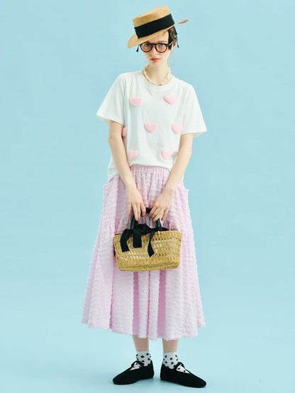 Soft Comfort White Heart Patch T-Shirt