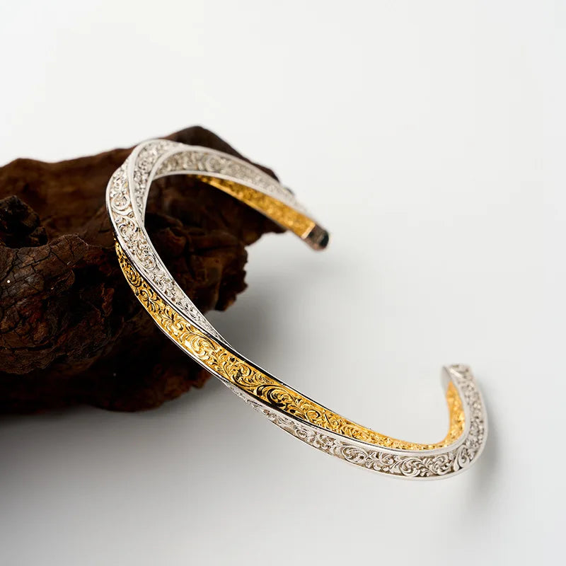 Golden Flower Vintage Stackable Bangle Bracelet