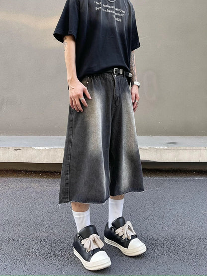 Y2K Rivets Washed Lightning Jorts