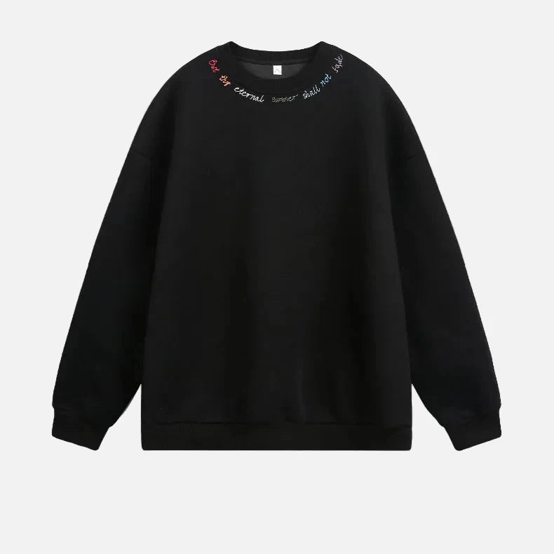 Rainbow Letter Embroidery Crewneck Sweatshirt