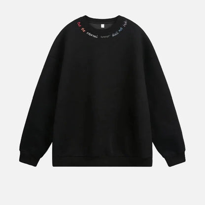 Rainbow Letter Embroidery Crewneck Sweatshirt