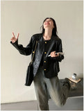 Women Retro Short Spring Leather Jacket