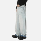 Trendy Casual Distressed Wide Leg Denim Jeans
