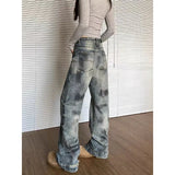 Streetwear Stylish Retro Vintage Straight Leg Jeans