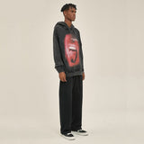 Mouth Graphic Loose Hoodie