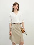 Women Classic Effortless Summer V-Neck Linen Shirt
