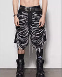 Streetwear Y2K Vintage High Waist Black Denim Jorts