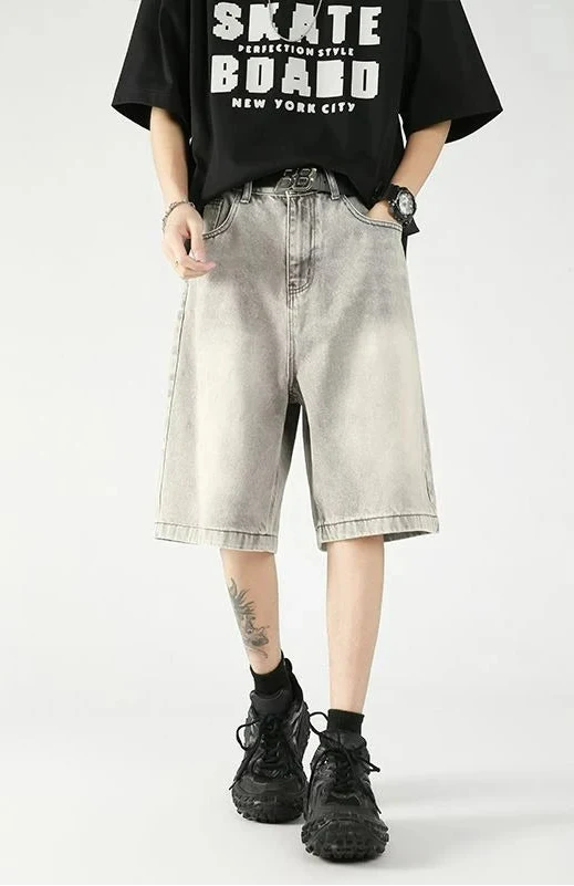 Streetwear Loose Straight Leg Denim Short